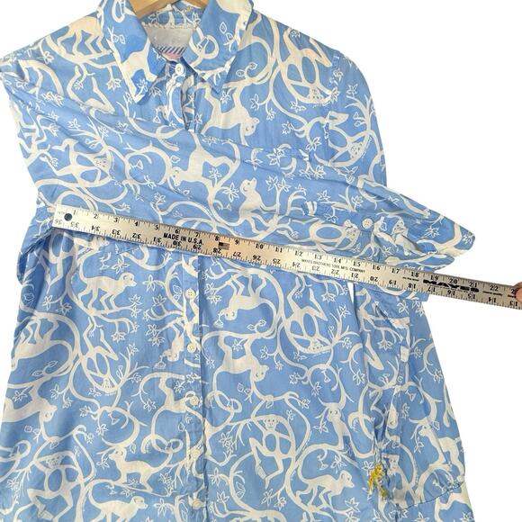 Lilly Pulitzer Size SMALL Button Up Blouse Monkey Print Preppy Shake it Up Beach - Picture 8 of 12